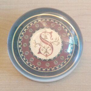 Punch Studio Crystal Paperweight Initial S Made in France